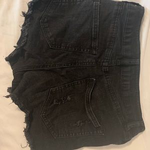 black denim shorts